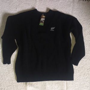 New Zealand All Blacks, 100% Wool, Sweater Black Logo